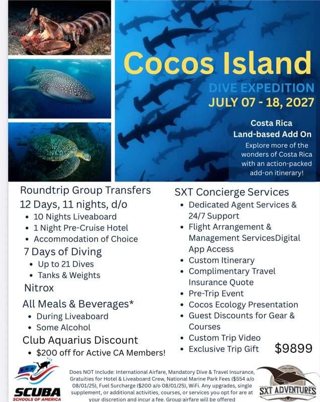 Cocos Island Dive Expedition 2027